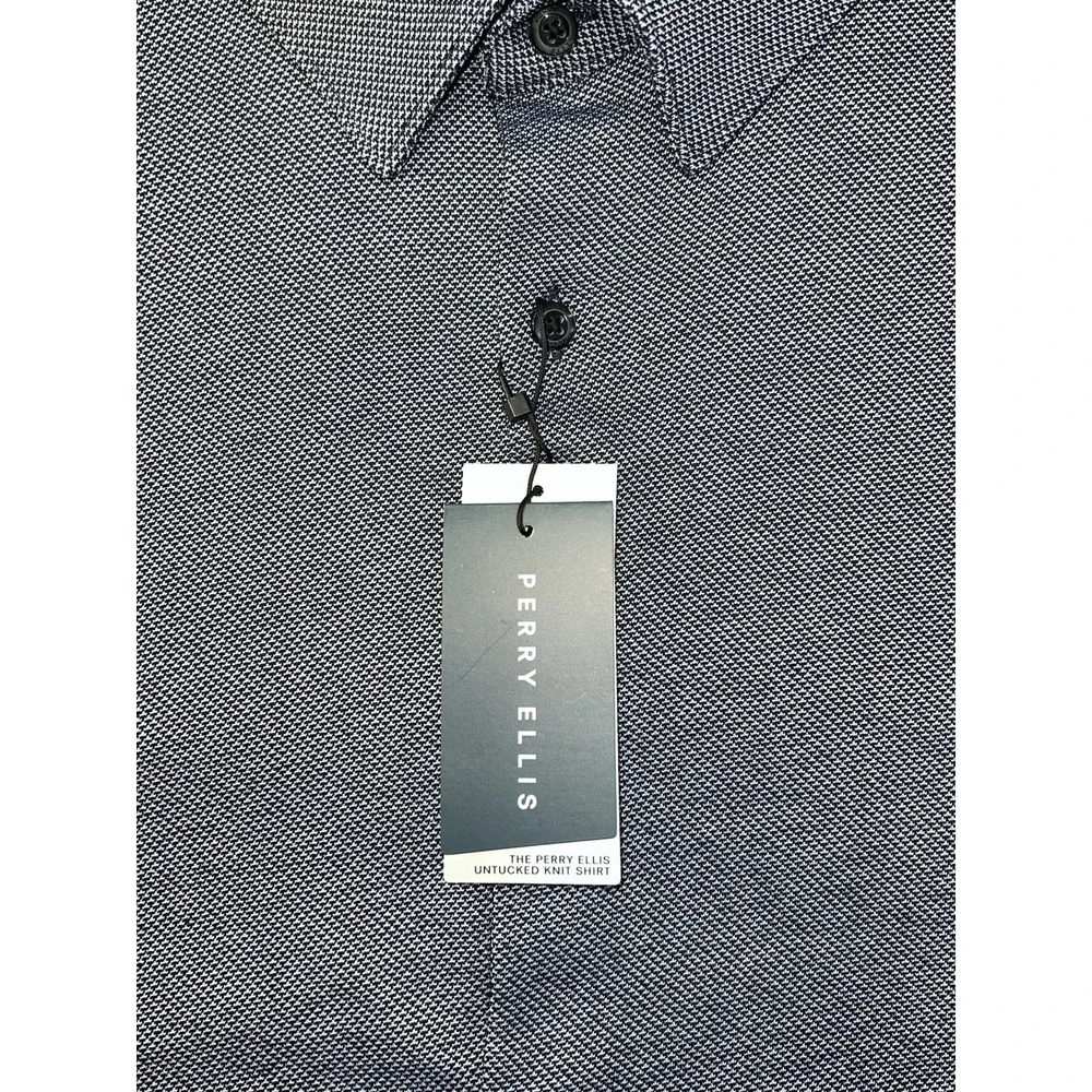 Perry Ellis Size Large Stretch Fit‎ Color, Dark, Sapphire, Men's Polo Shirt NWT